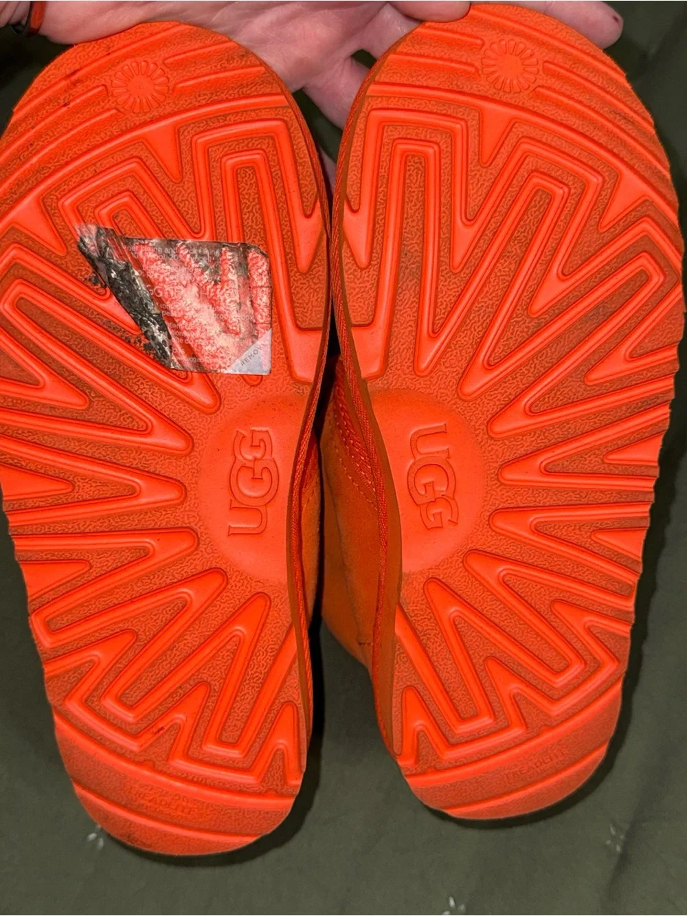 UGG Kids Orange Suede Lace-Up Boots size 2